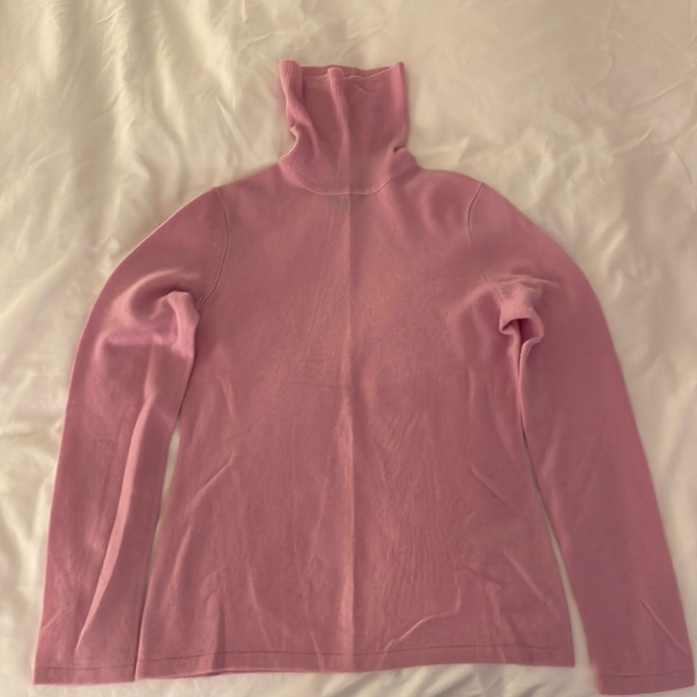 Lord and Taylor pink cashmere turtleneck sweater size xs